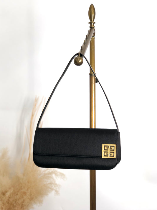 GIVENCHY Logo Small Handbag Black Vintage nkmrr6