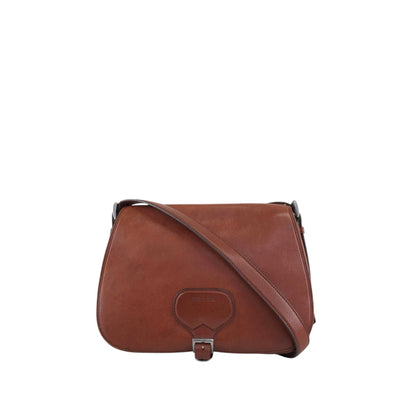 PRADA Logo Front Buckle  Shoulder bag Brown Vintage rhwnn2
