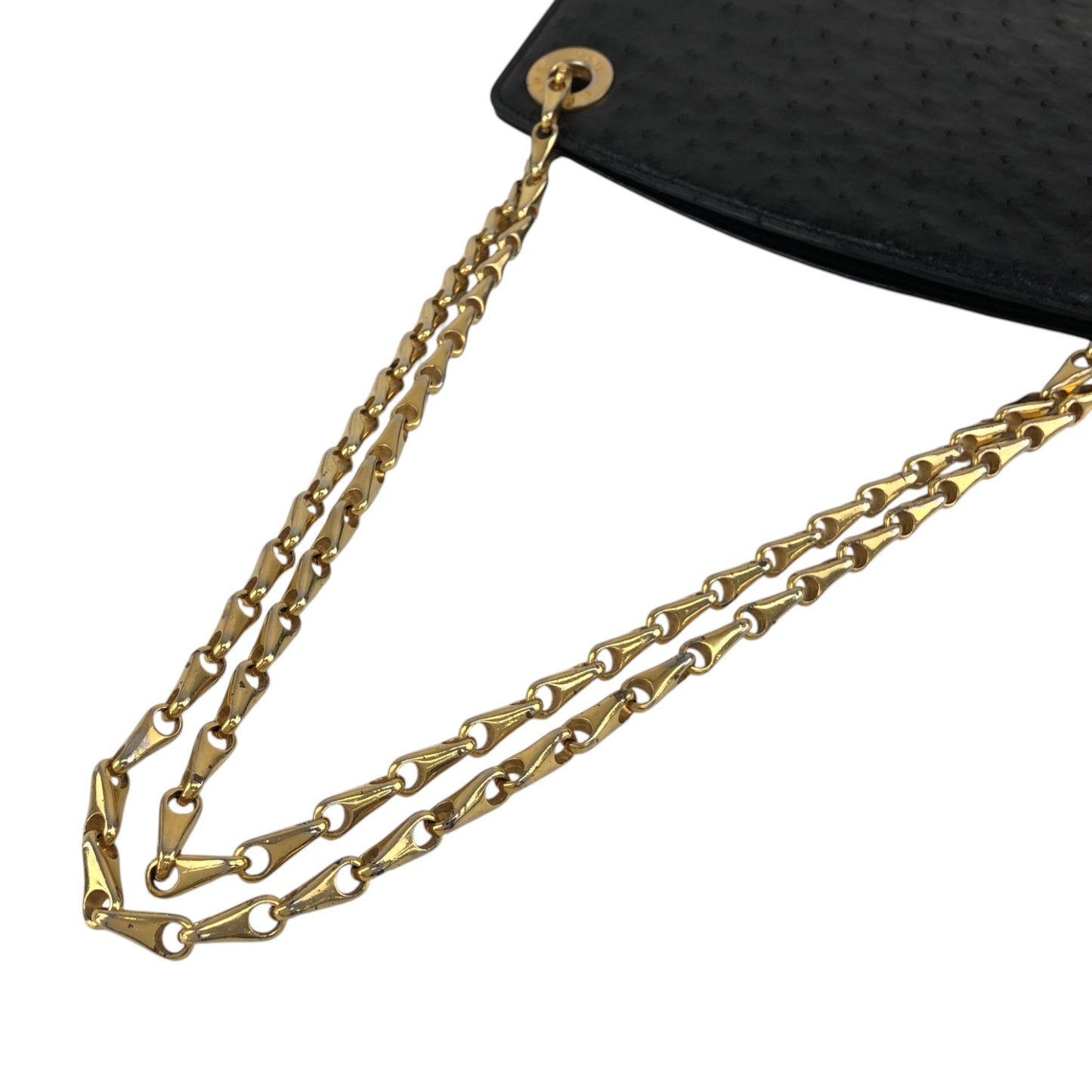 CELINE Circle Logo Chain Shoulder bag Black Vintage uyxx4c