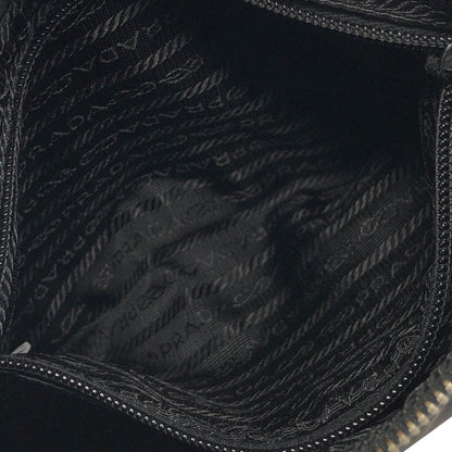 PRADA Triangle Logo Nylon Handbag Hobobag Black Vintage rd8vmt