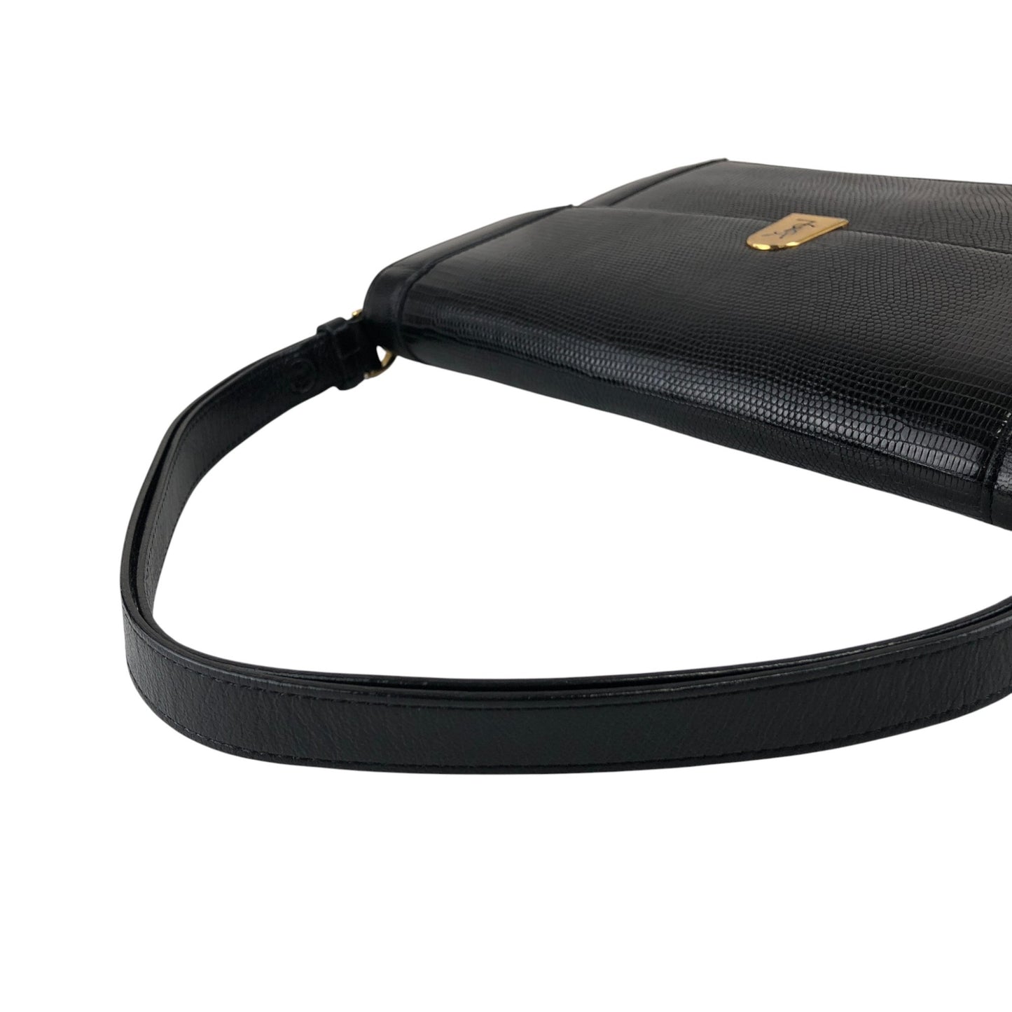 Yves Saint Laurent YSL Logo Shoulder bag Black Vintage mwbp36