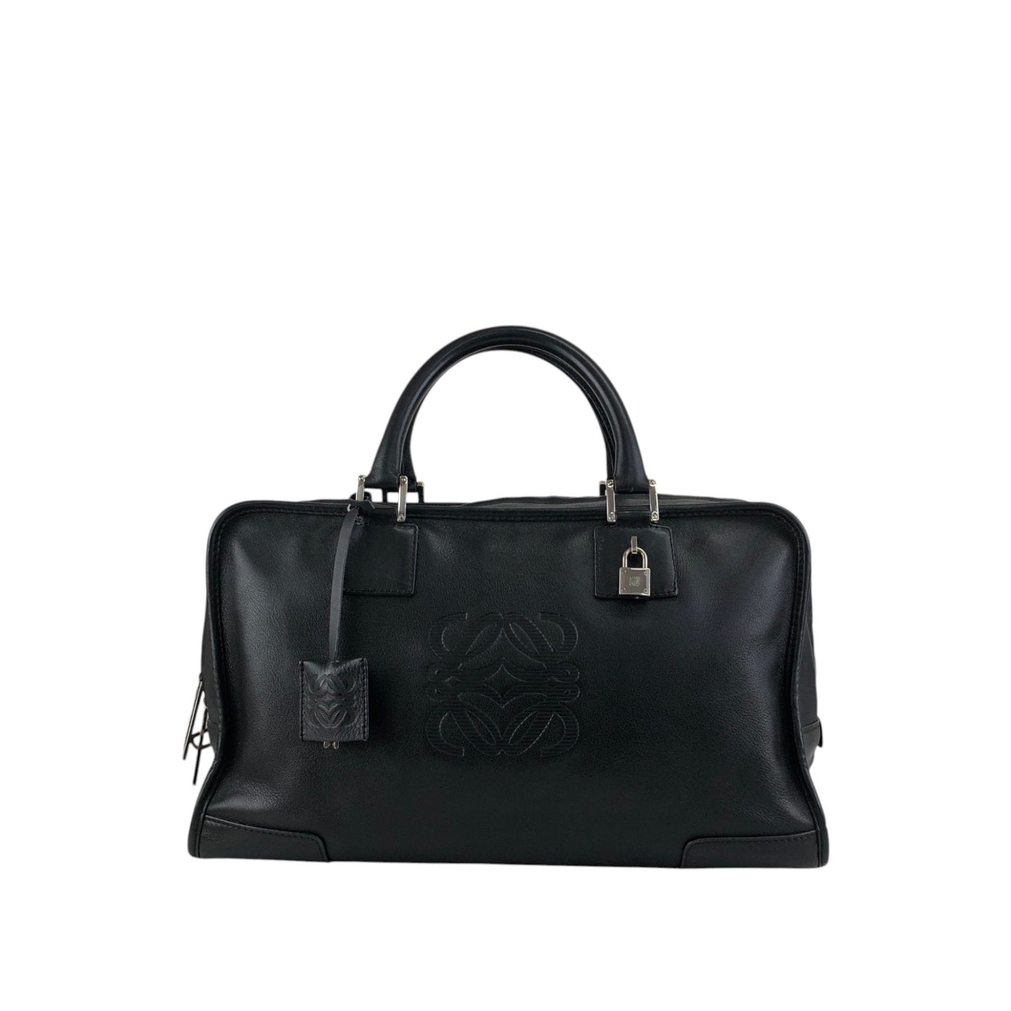 LOEWE Amazona36 Anagram Small Boston bag Handbag Black Vintage gc7zrx