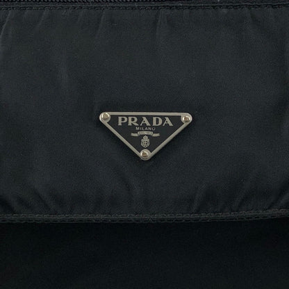 PRADA Tessuto Triangle Logo Shoulder bag Black Vintage xkated