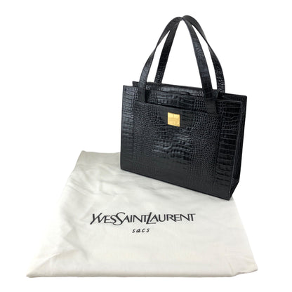 Yves Saint Laurent YSL Logo Handbag Black Vintage 3e2ciz