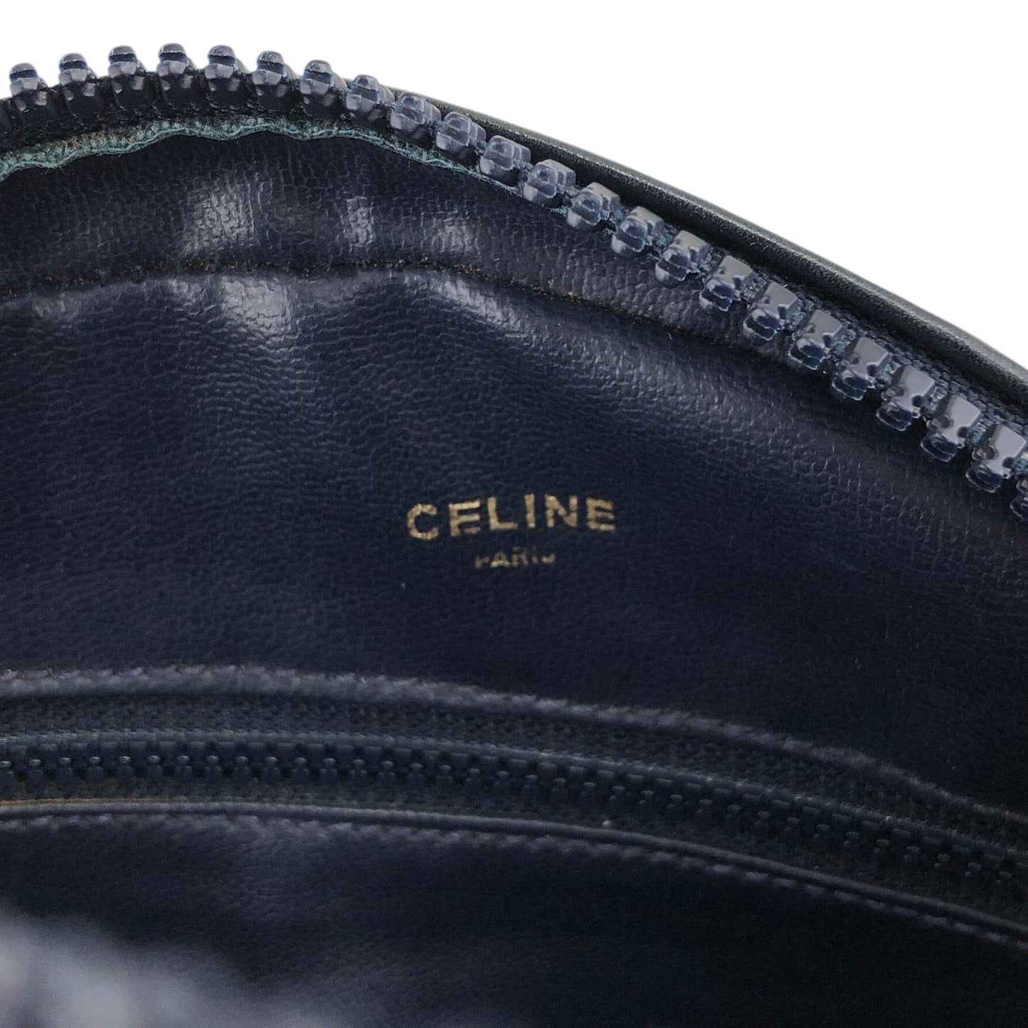 CELINE Logo Tassel Shoulder bag Navy Vintage fcpzrv