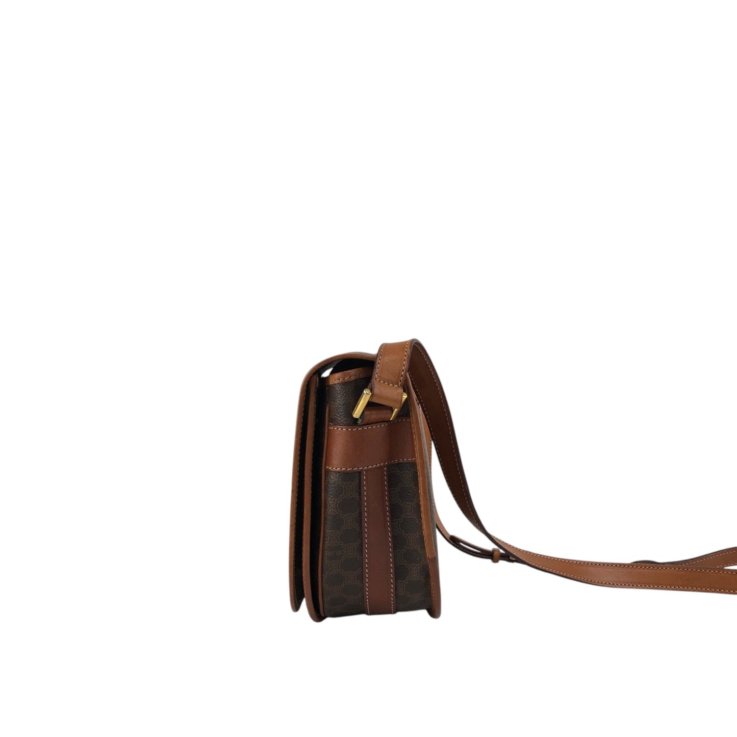 CELINE Macadam Blason Shoulder bag Brown Vintage 23vr8y