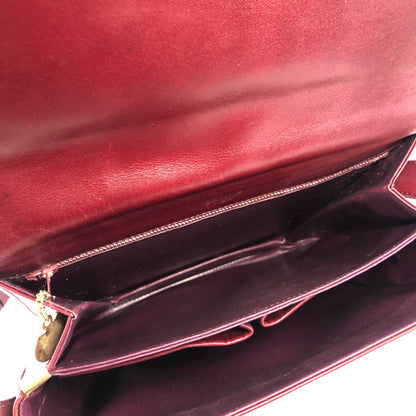 CELINE 轉鎖 Cadena 皮革斜背包 波爾多紅 復古 yrru3h 