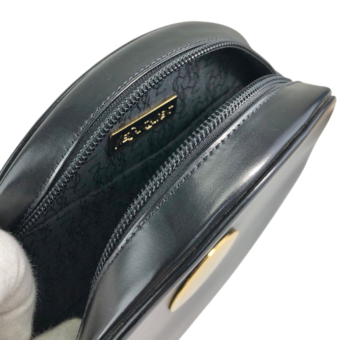 Yves Saint Laurent Round Shoulder bag Black Vintage xtejxv