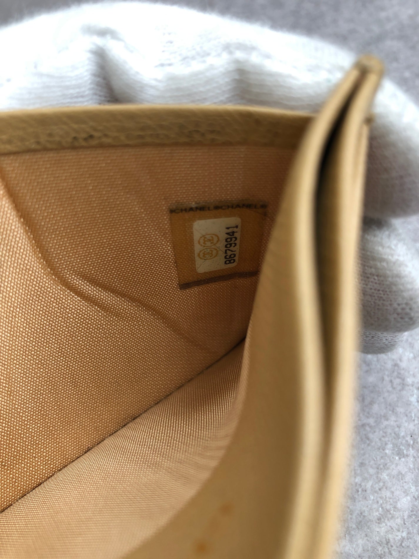CHANEL Card holder Beige Vintage sap6sk