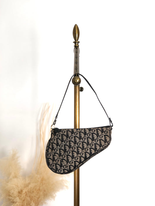 Christian Dior Trotter Shoulder bag Black Vintage gszuxb