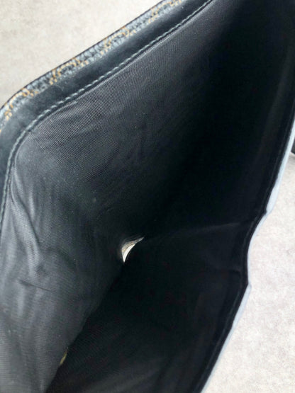CELINE Macadam Trifold Wallet Black Vintage bybkp7