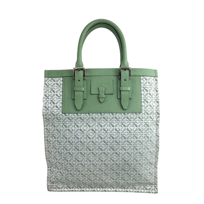 LOEWE Logo Handbag Totebag Green Vintage vuygmz