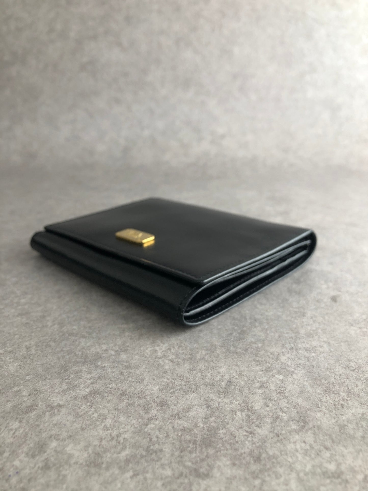 CELINE Horse Carriage Trifold Wallet Black Vintage 4azh3v