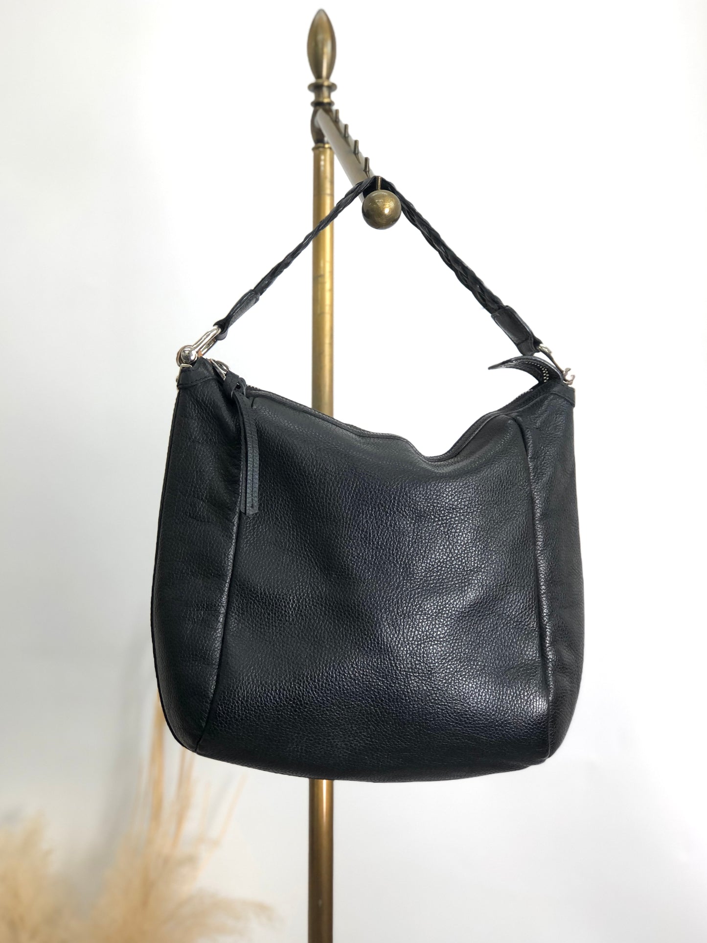 GUCCI Bamboo Shoulder bag Black Vintage a4vpvh