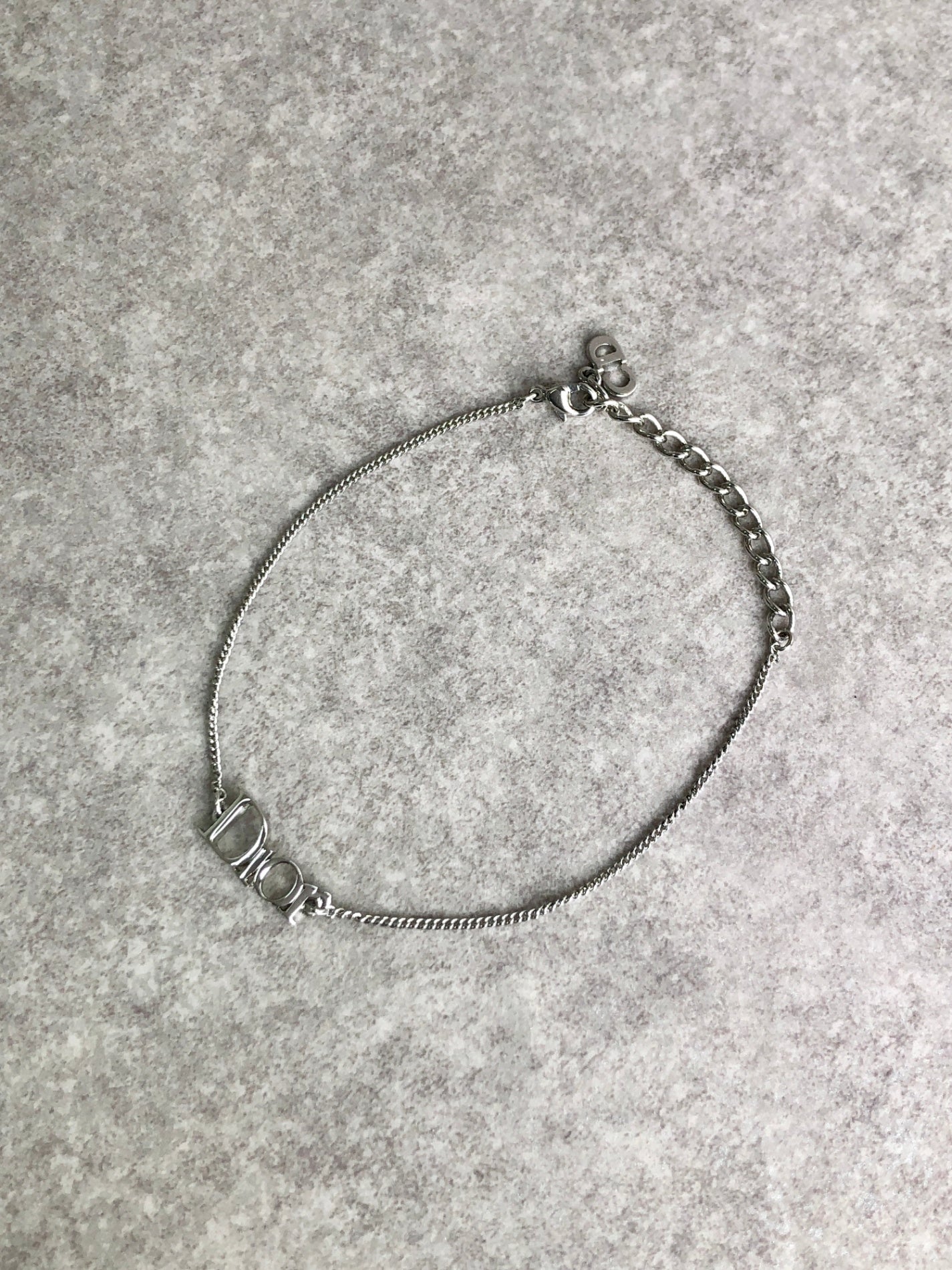 Christian Dior CD Logo Bracelet Silver Vintage hegvaf