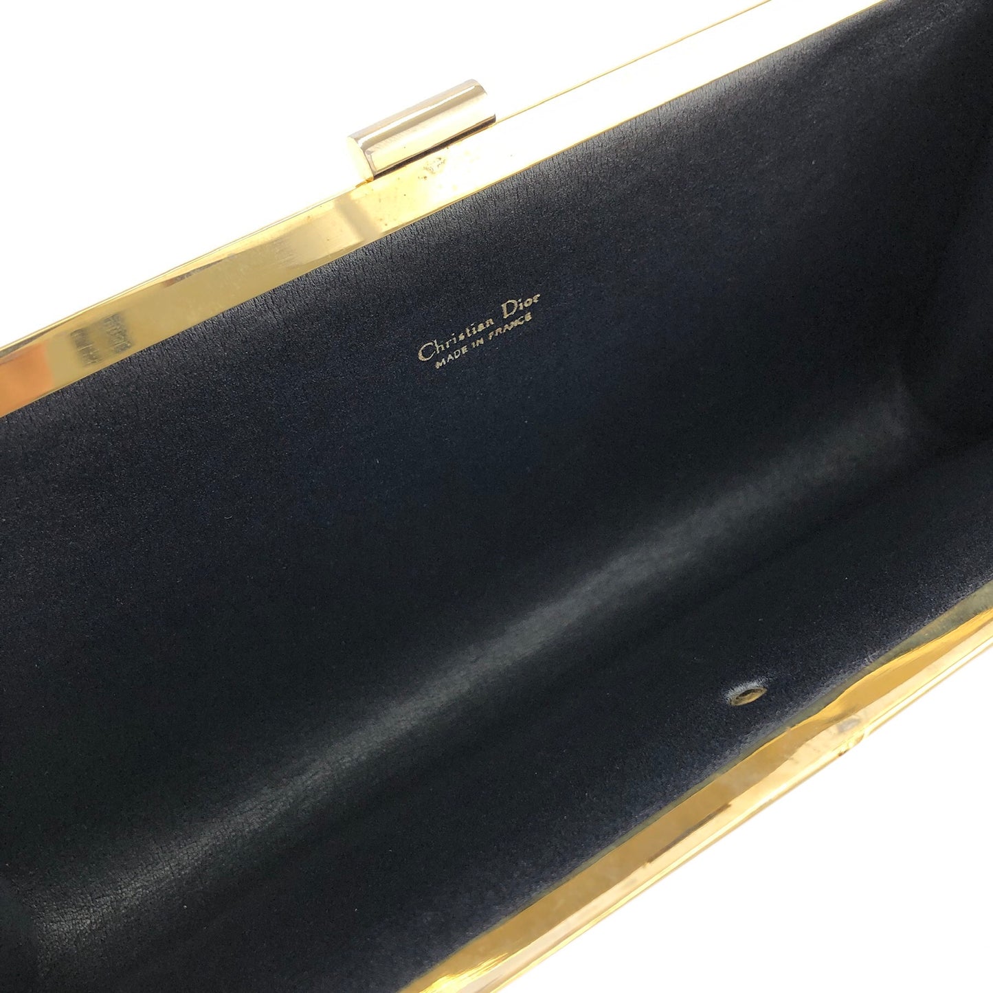 Christian Dior Trotter Logo Metal Clasp Jacquard Clutch bag Navy Vintage u6yt88