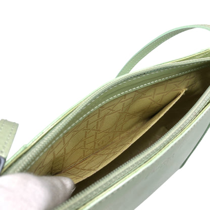 Christian Dior Logo Embossed Shoulder bag Green Vintage 7izpjd
