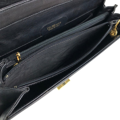 CELINE Horse Carriage Shoulder bag Black Vintage nwv32c