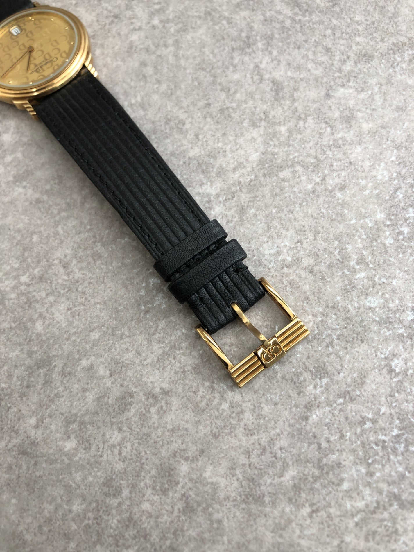 Christian Dior  CD Logo   Watch Gold×Black Vintage 2y2w4k