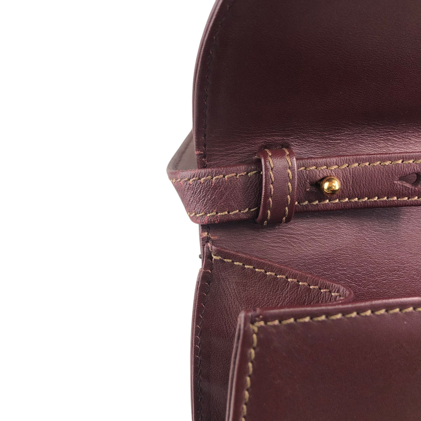 Cartier Logo Embossed Shoulder bag Bordeaux Vintage ezui2a