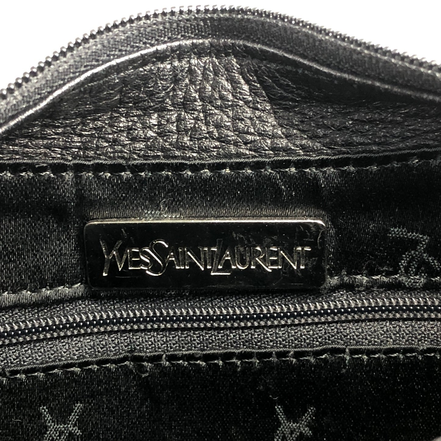 Yves Saint Laurent Logo Handbag Shoulder bag Black Vintage buvu6s