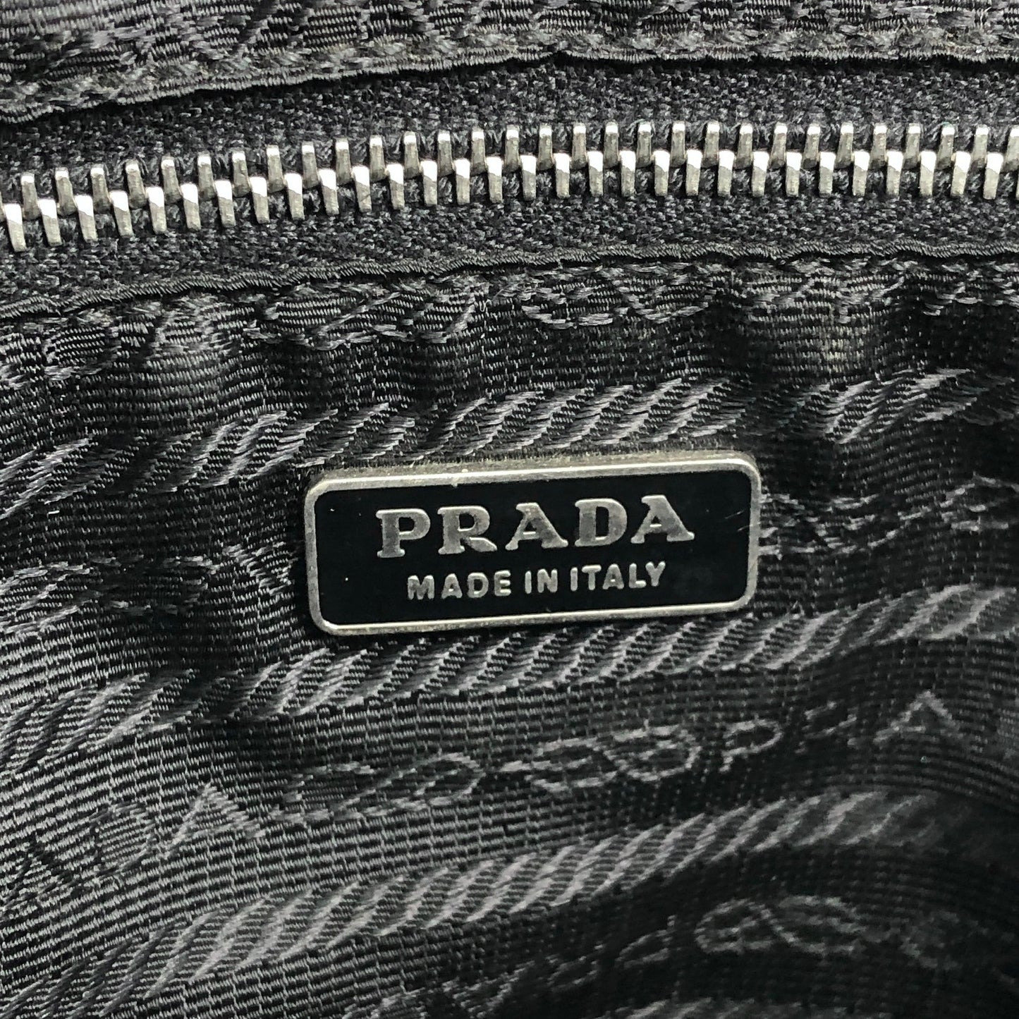 PRADA Triangle Logo Handbag Vanity bag Black Vintage vcx7fd