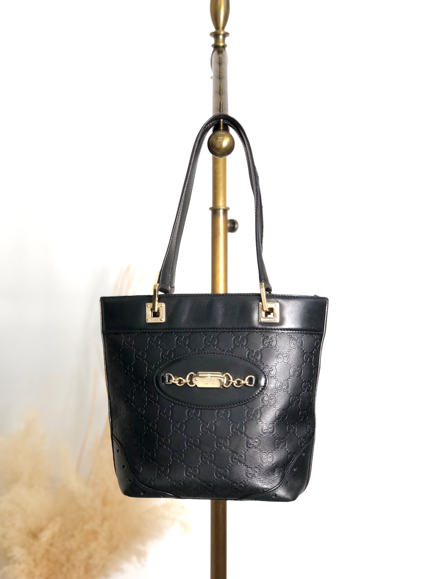 GUCCI Totebag Black 145994 Vintage gfpgkn