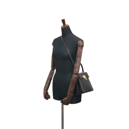 Salvatore Ferragamo Gancini Two-way Handbag Shoulder bag Black Vintage hdmvm4