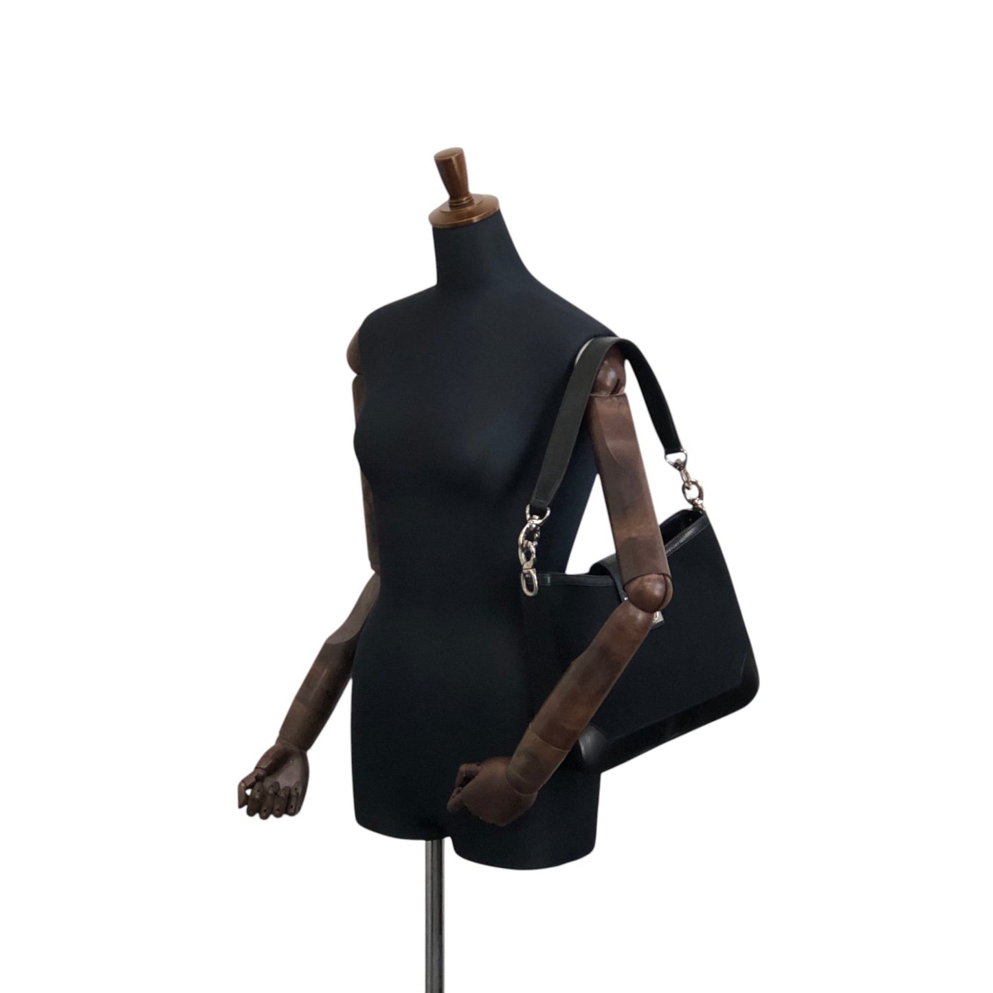 CELINE Gancini Shoulder bag Black Vintage 4cxdup