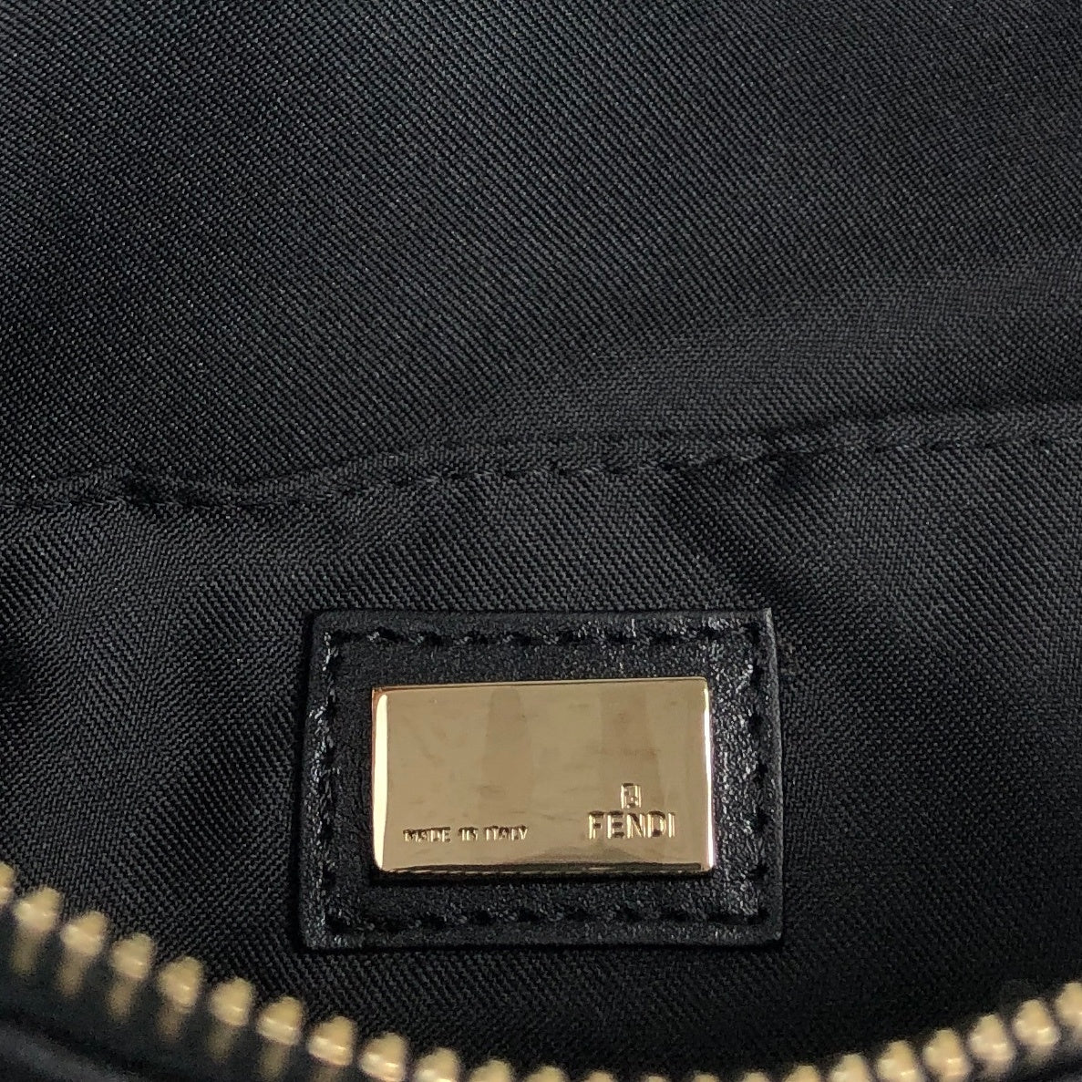 FENDI Zucchino Logo Charm Handbag Hobobag Brown Vintage fhfygp