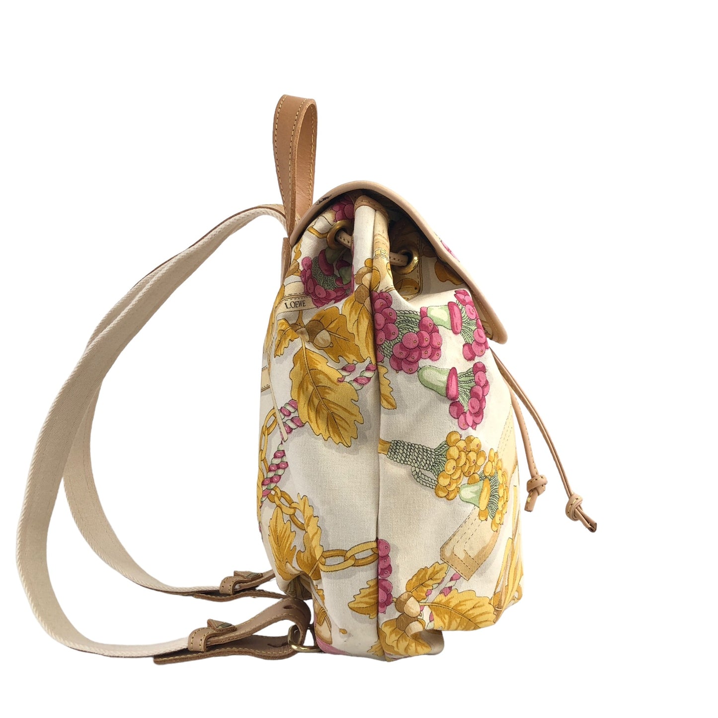 LOEWE Leaf Pattern Backpack Beige Vintage k7xjri