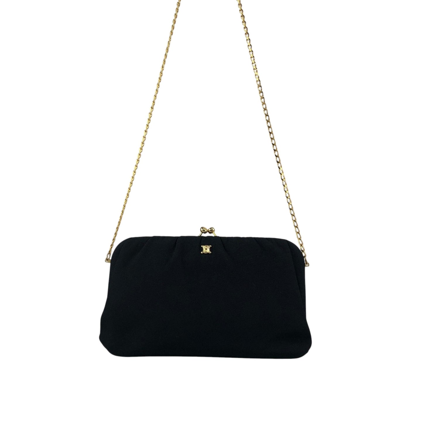 CELINE Blason Chain Shoulder bag Black Vintage yx4igc
