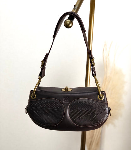 LOEWE Anagram Turn Lock Shoulder bag Brown Vintage mguagp