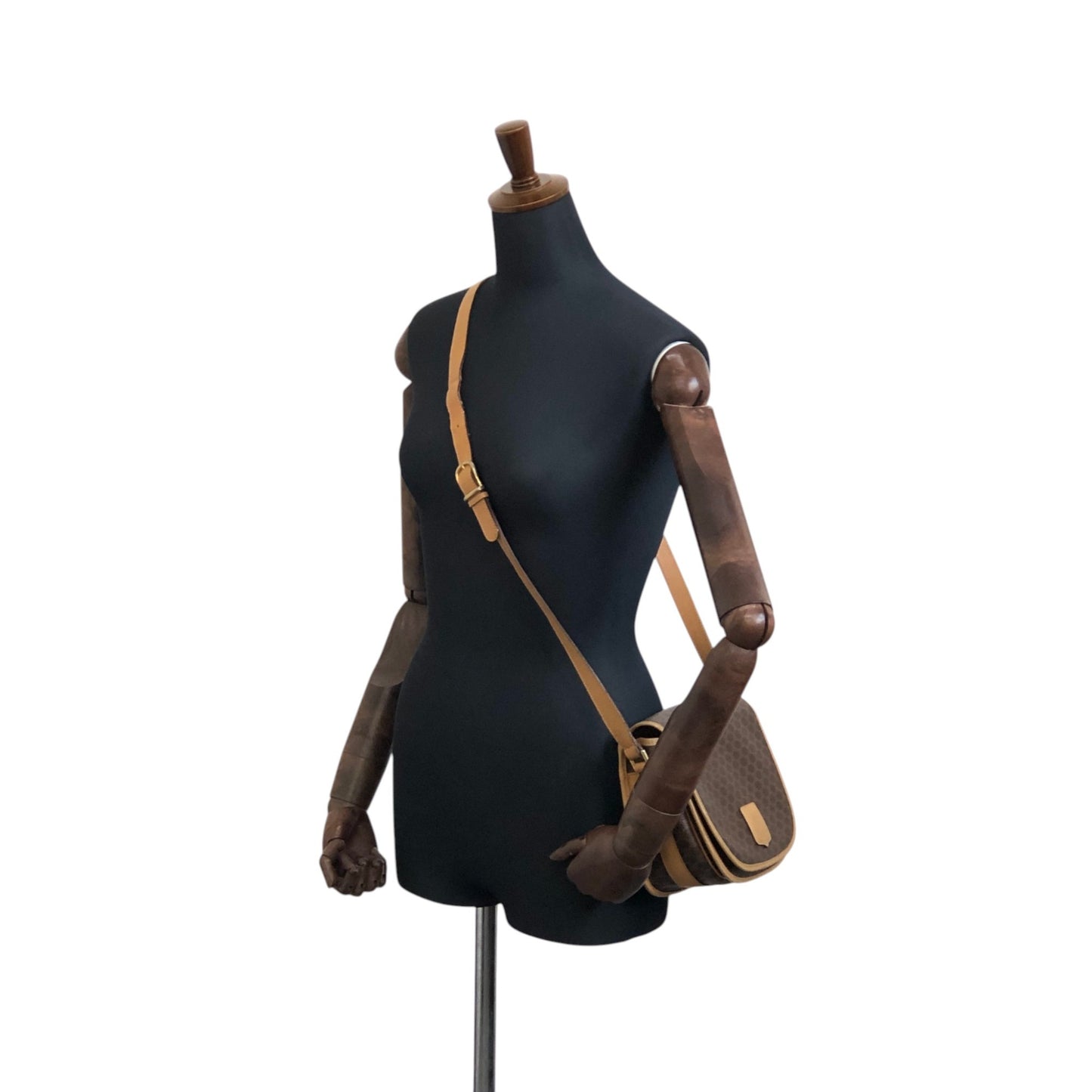 CELINE Macadam Blason Shoulder bag Brown Vintage rtiv5k
