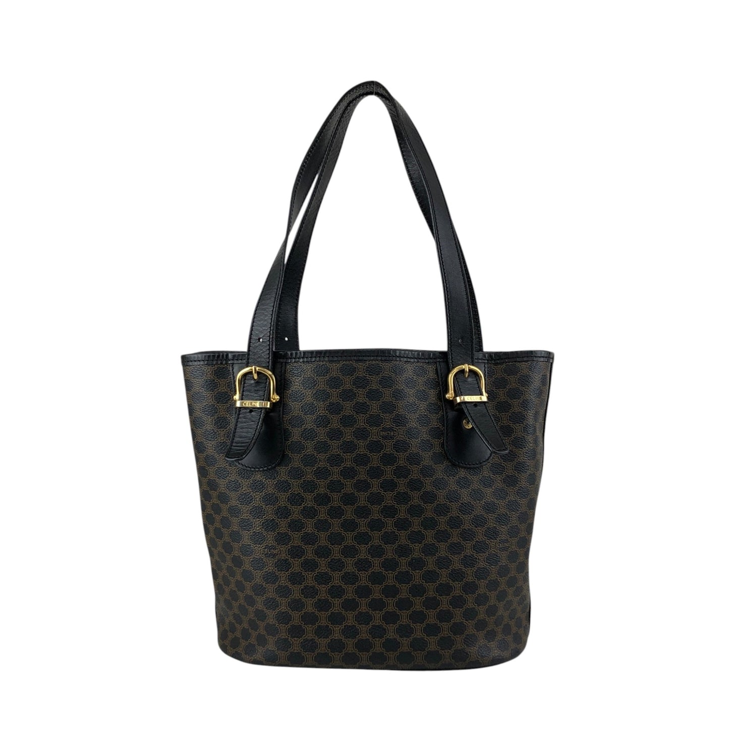 CELINE Macadam Blason Handbag Totebag Black Vintage yfc8n7