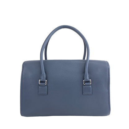 LOEWE Anagram Turn Lock Leather Handbag Blue Gray Vintage v8tra2