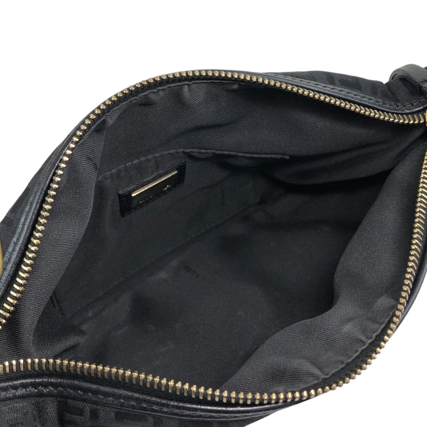 FENDI Zucca Logo Charm Shoulder bag Black Vintage j5ktnr