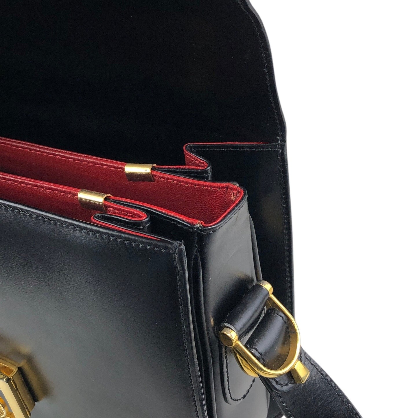 CELINE Horse Carriage Crossbody Shoulder bag Black Vintage zkdk65