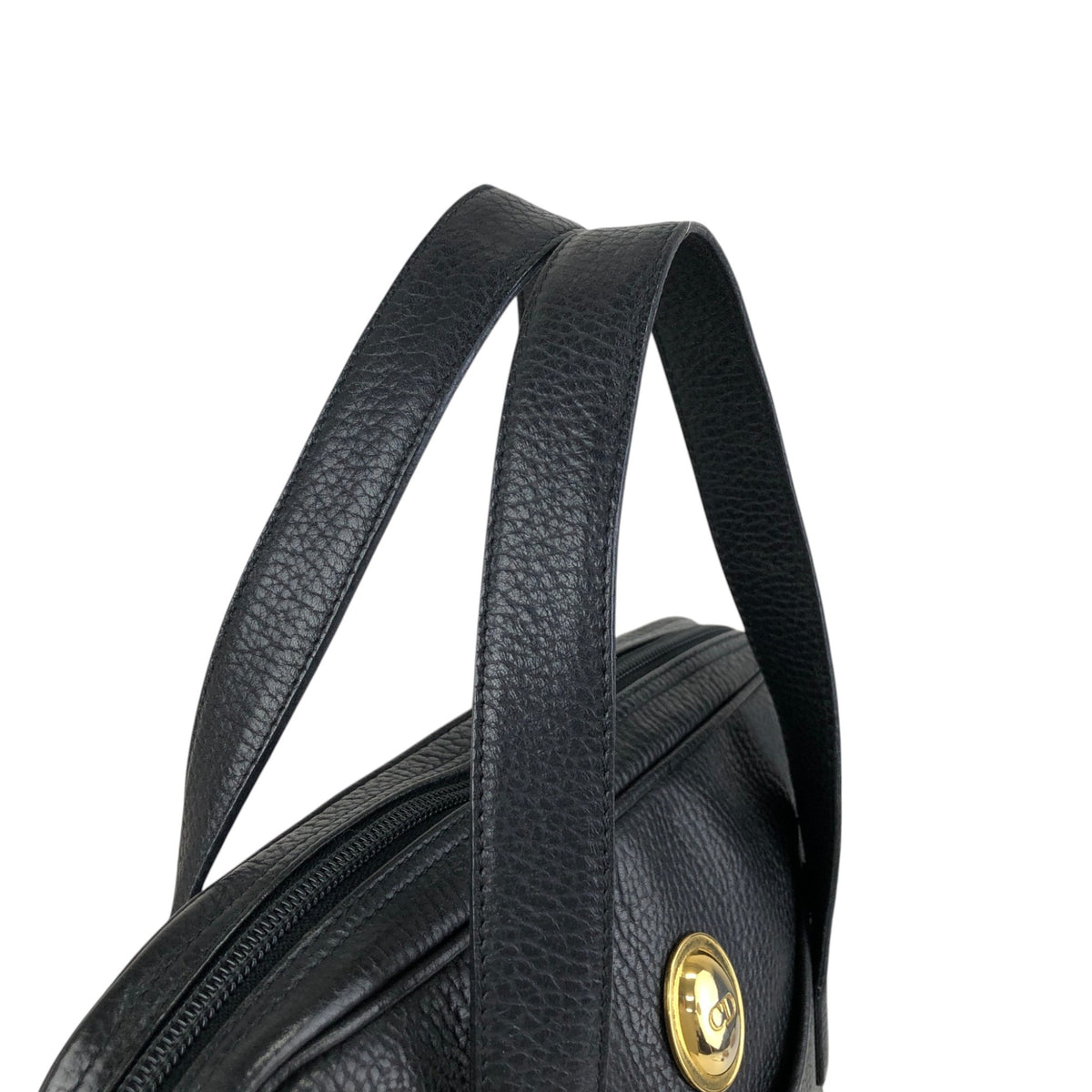 Christian Dior CD Logo Two-way Handbag Shoulder bag Black Vintage 68z4cp