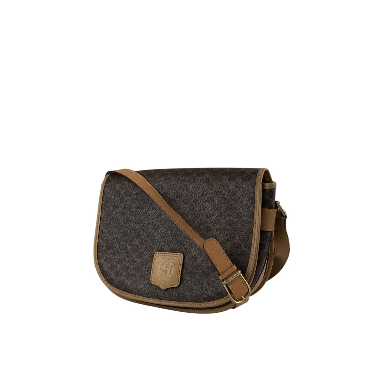 CELINE Macadam Blason Shoulder bag Brown Vintage rtiv5k