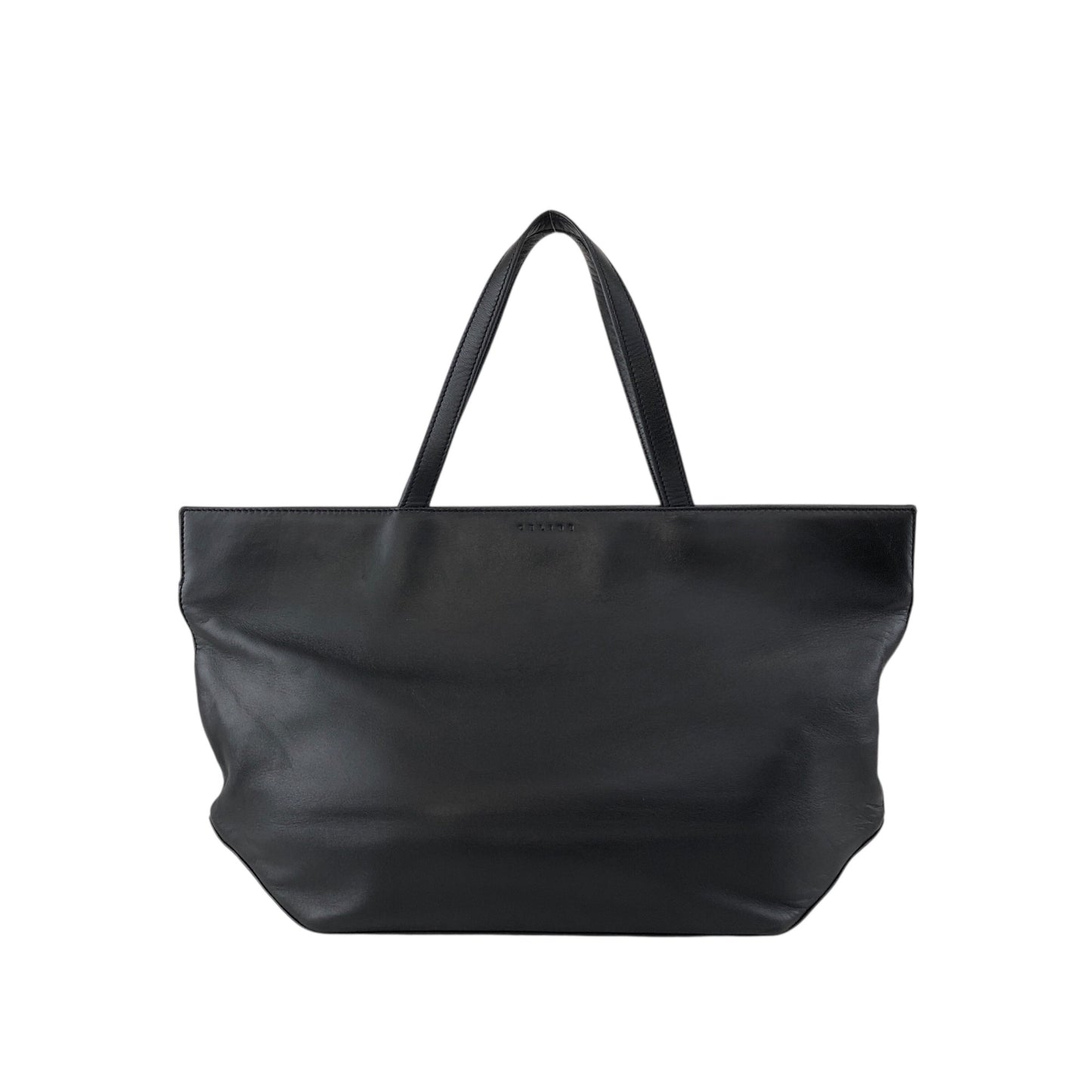 CELINE Logo Embossed Totebag Black Vintage khd67u