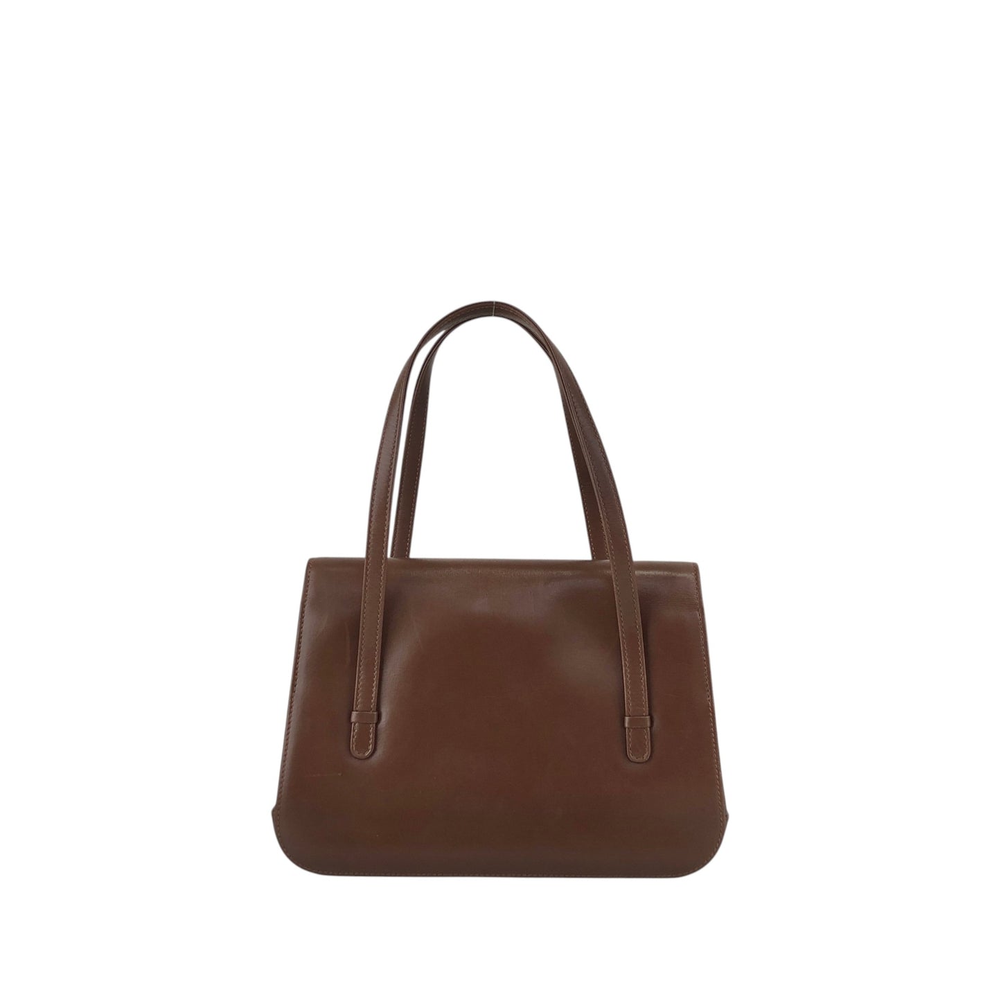 GUCCI GG Flap Handbag Brown Vintage auy3z2