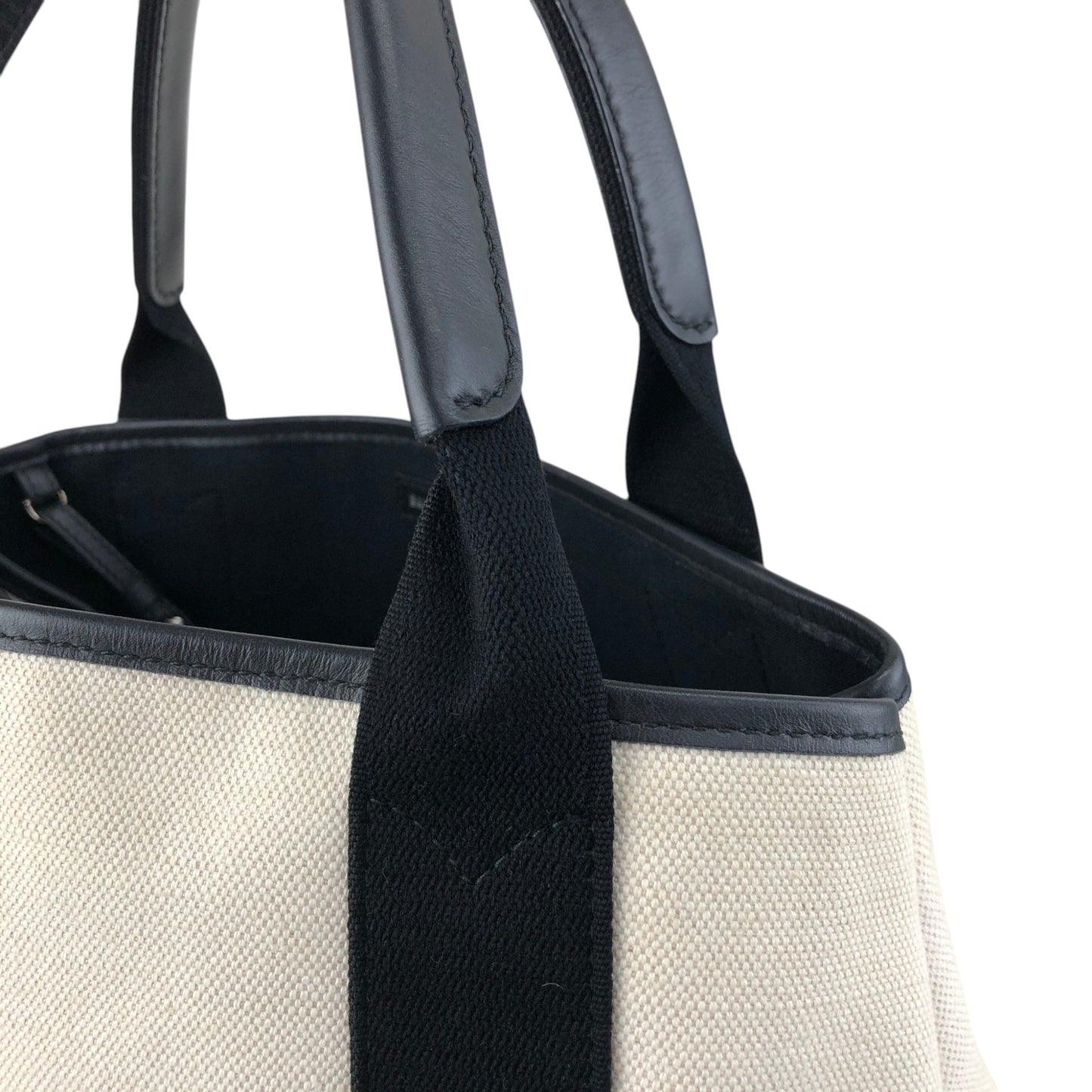 BALENCIAGA Handbag Totebag White×Black Vintage bpp756