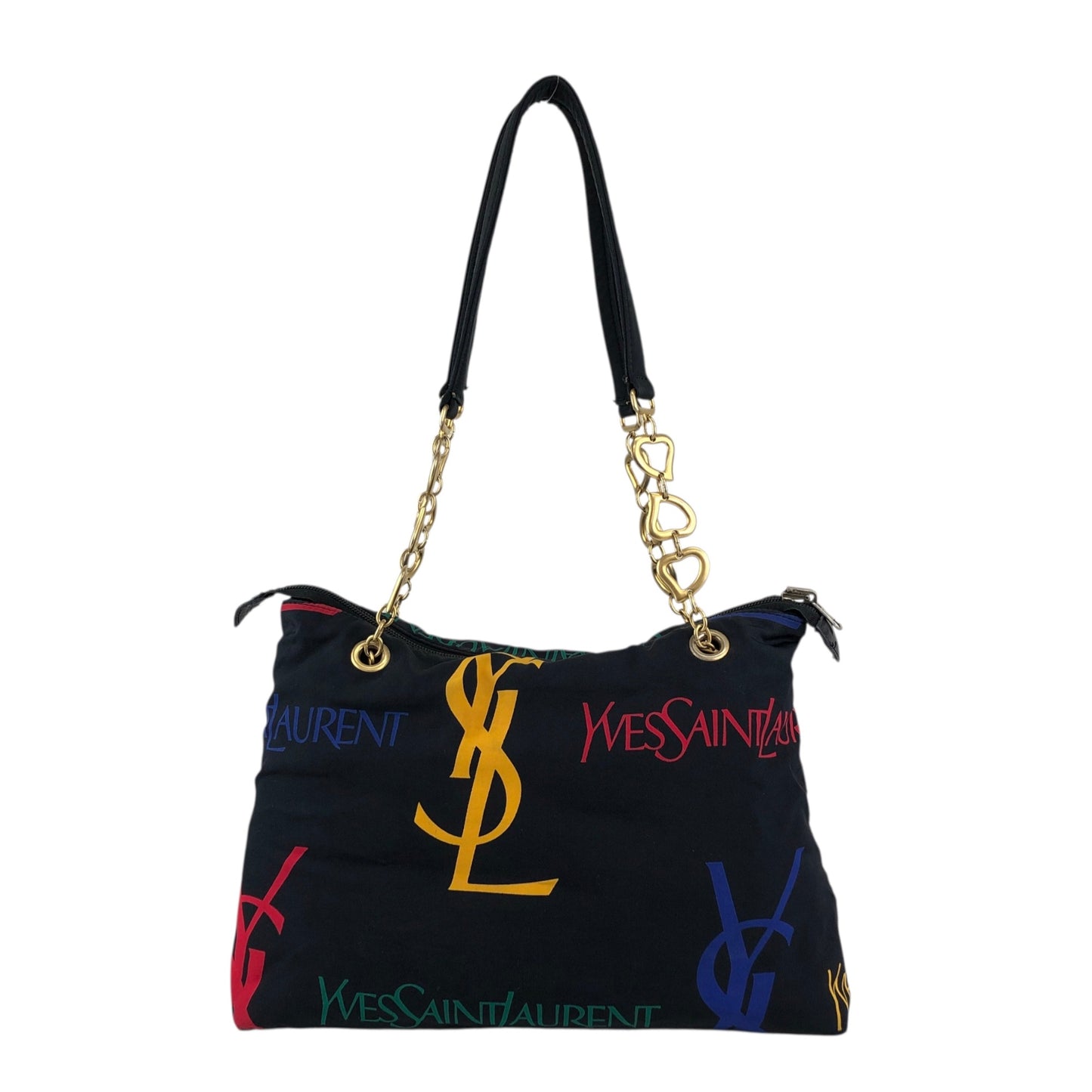 Yves Saint Laurent Logo Chain Totebag Black Vintage fniuvx