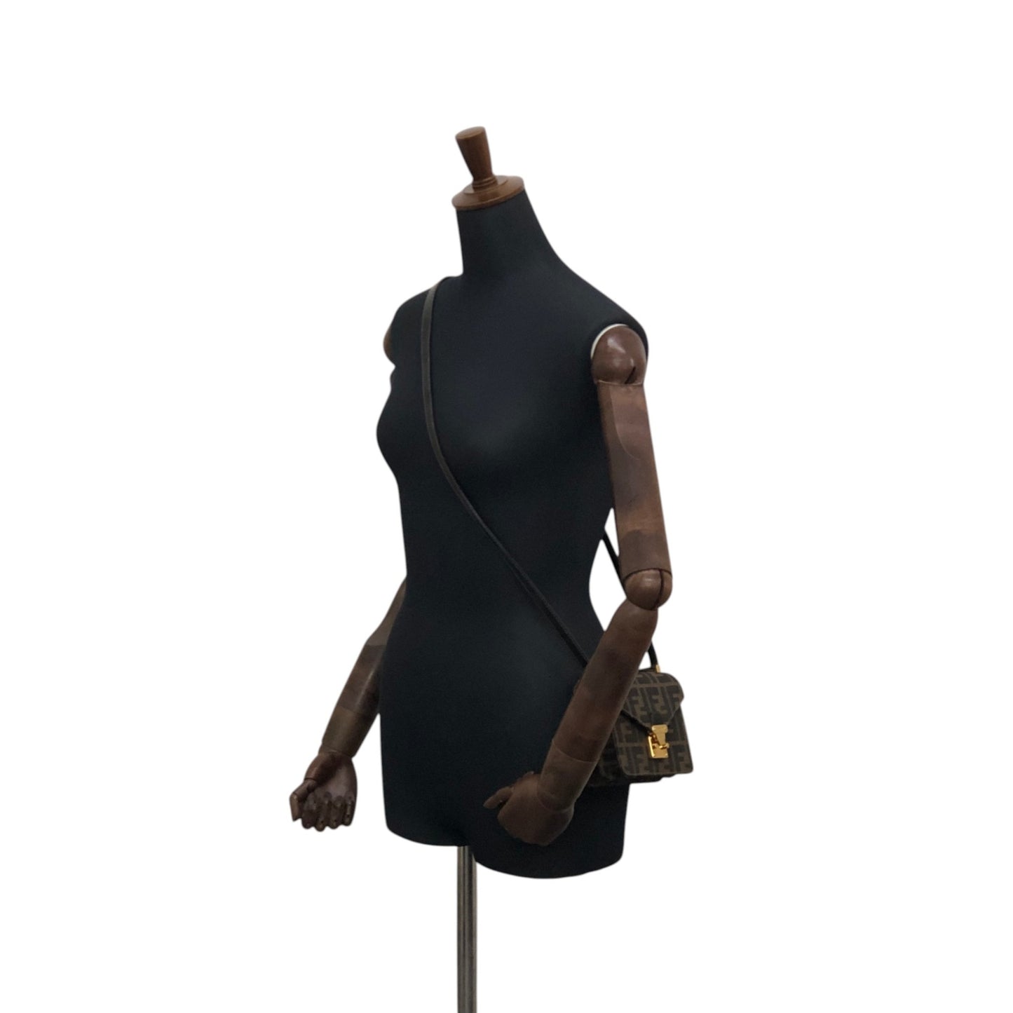 FENDI Zucca Lock Shoulder bag Brown Vintage mbiimu