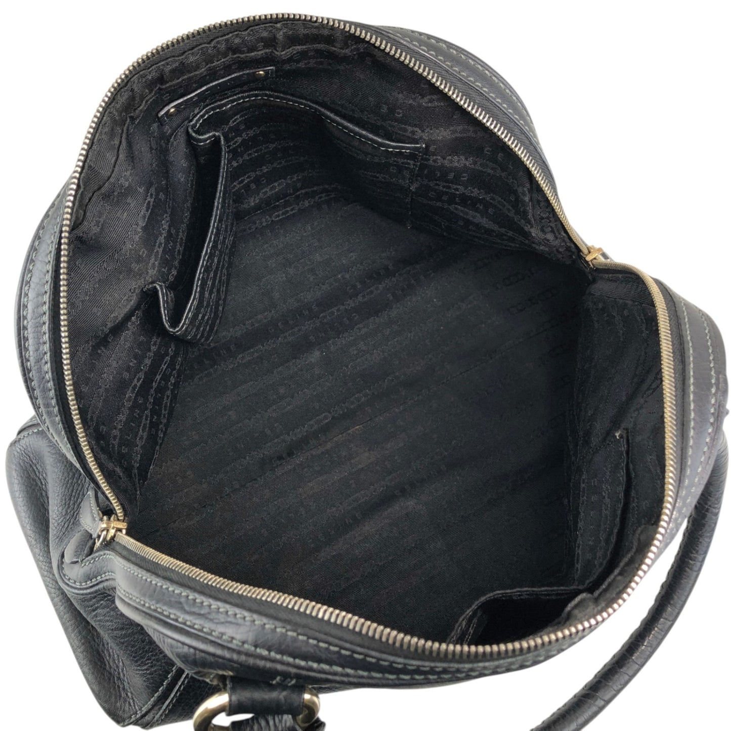 CELINE Logo Small Boston bag Handbag Black Vintage gh4sw6
