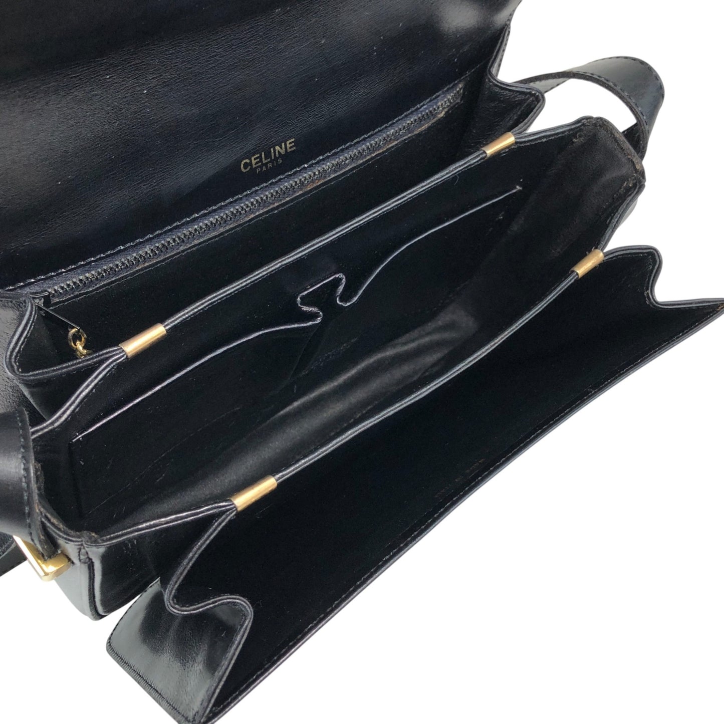 CELINE Horse Carriage Shoulder bag Black Vintage bxg55y