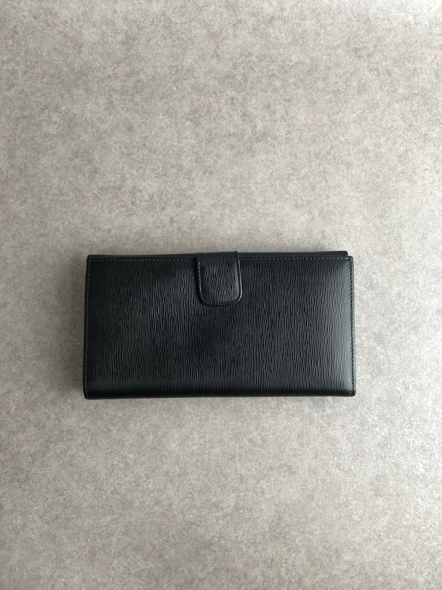 PRADA Logo Long Wallet Black Vintage yvkvsz