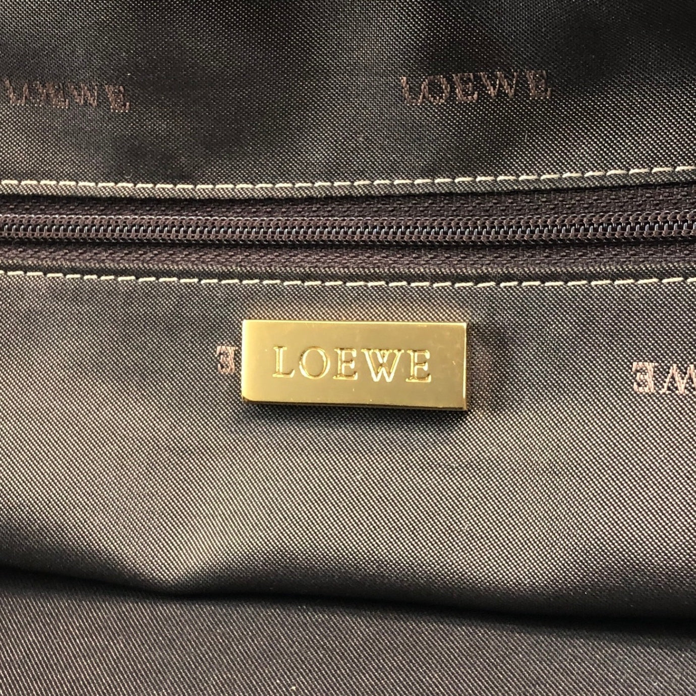 LOEWE Amazona Small Boston bag Handbag Brown Vintage irfyjk