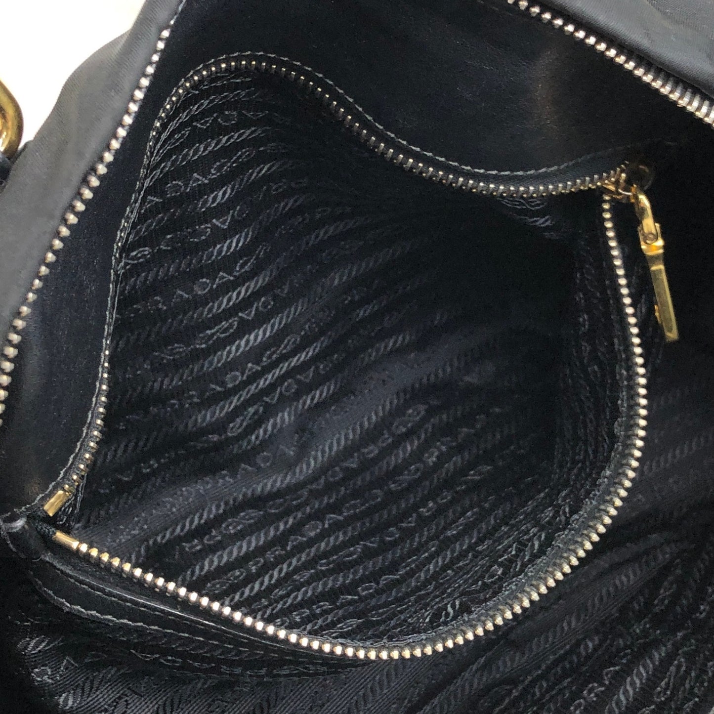 PRADA Logo Two-way Handbag Shoulder bag Black Vintage 7axa82